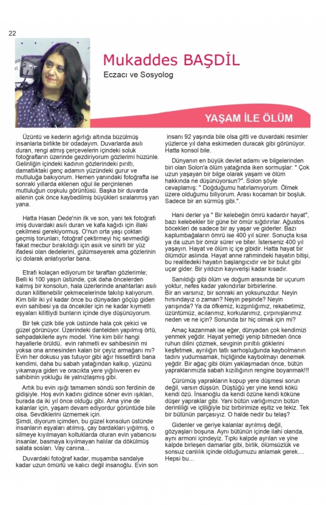 YAŞAM İLE ÖLÜM